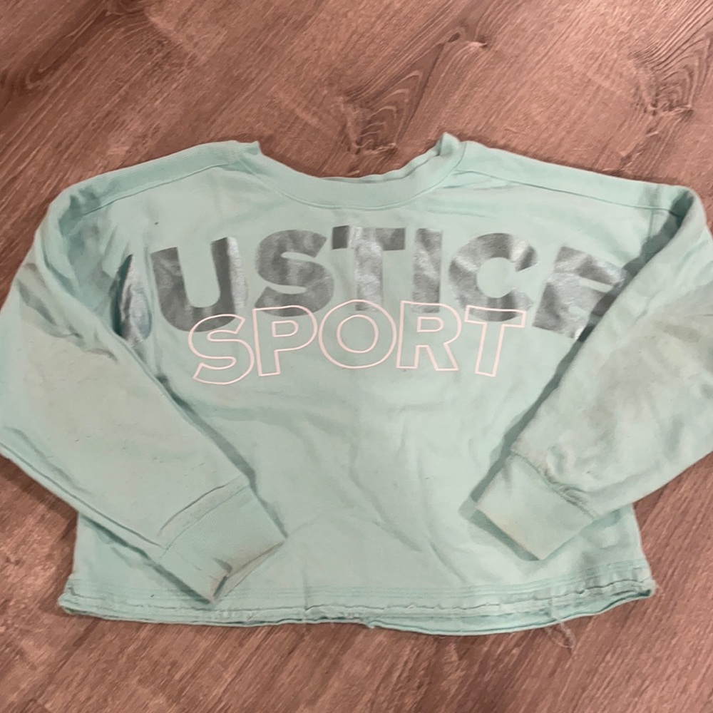 Justice girls mint green cropped size 14/16
